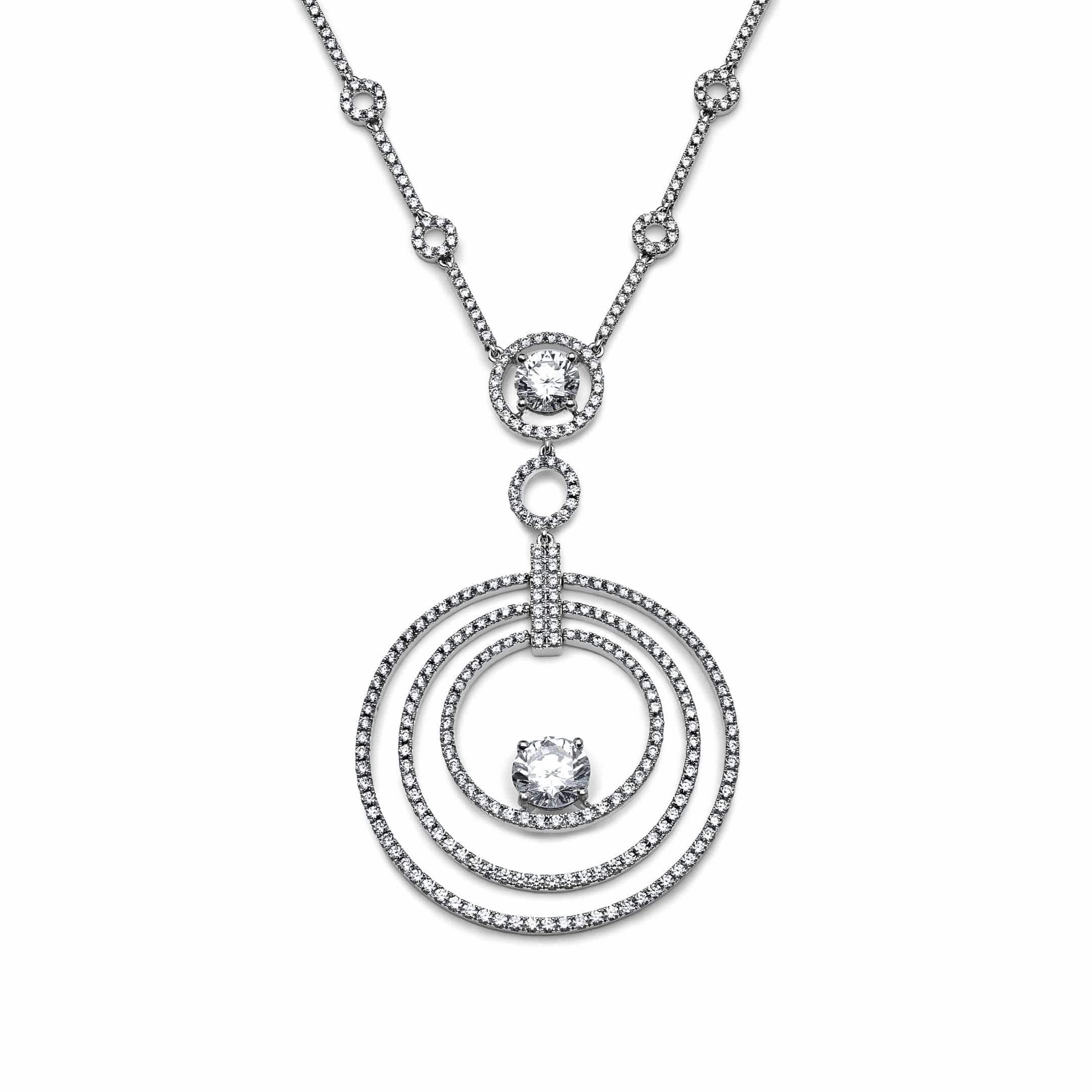 Necklace Graff Platinum and White Gold Diamond Microset Bulls' Eye Necklace Wrist Aficionado