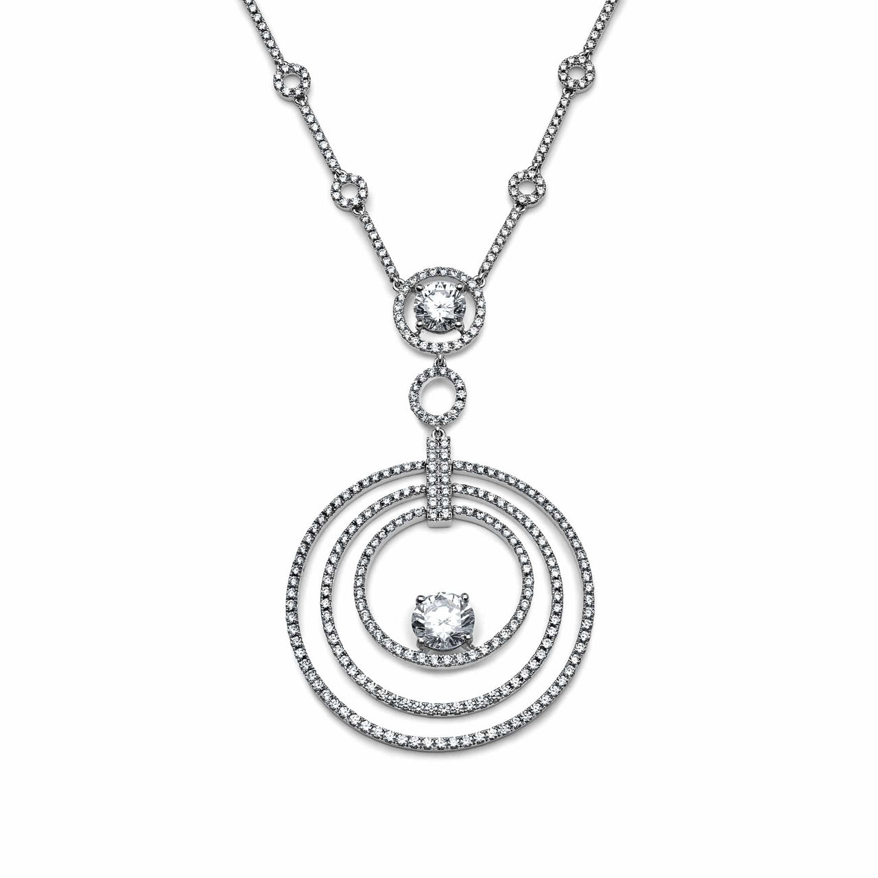 Necklace Graff Platinum and White Gold Diamond Microset Bulls' Eye Necklace Wrist Aficionado