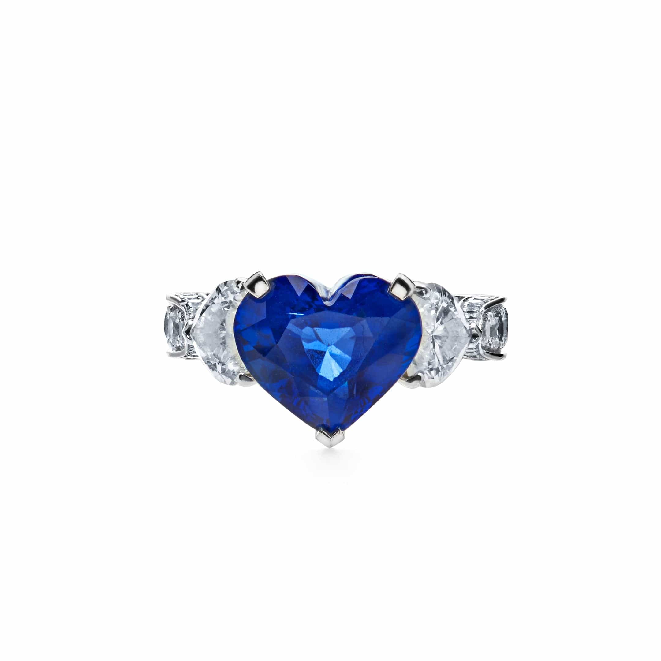 Unique 1 carat Diamond and Sapphire Halo Engagement Ring