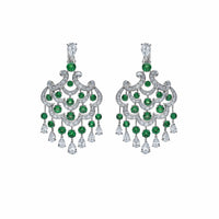 Thumbnail for Earrings Graff White Gold Diamond and Emerald Chandelier Earrings Wrist Aficionado