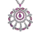 Necklace Graff White Gold Diamond and Pink Sapphire Large Snowflake Necklace Wrist Aficionado