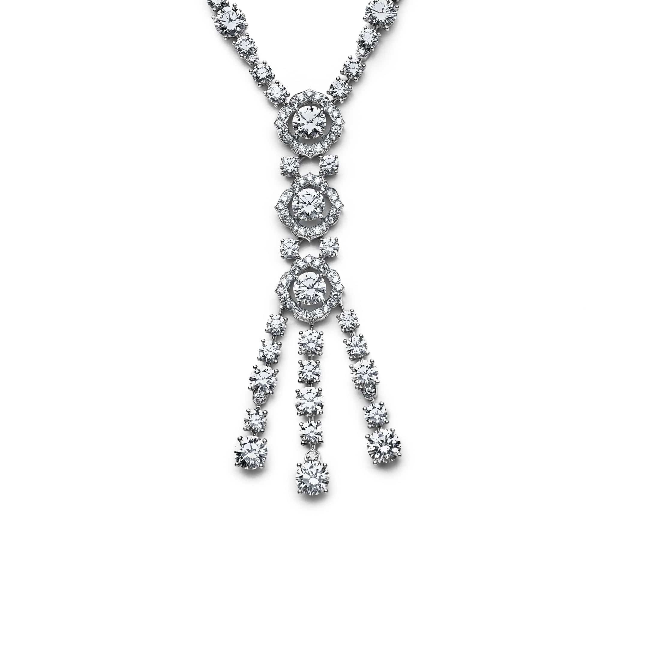 Necklace Graff White Gold Diamond Drop Necklace TTW 42.56cts Wrist Aficionado