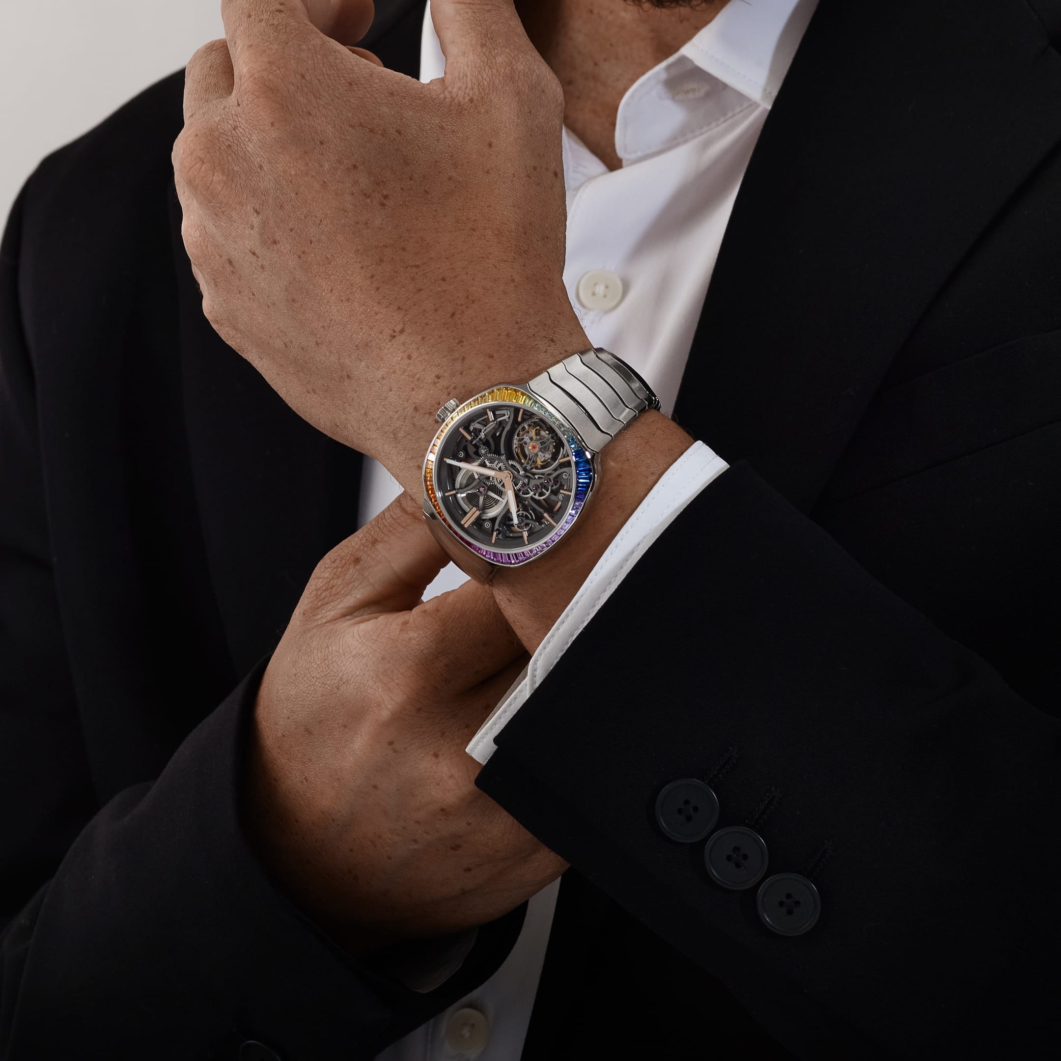 H. Moser & Cie 6814-1201 Streamliner Tourbillon Rainbow Skeleton