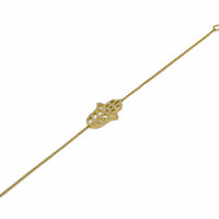 Thumbnail for Bracelets Hamsa Hand Diamond Set Yellow Gold Chain Bracelet Wrist Aficionado