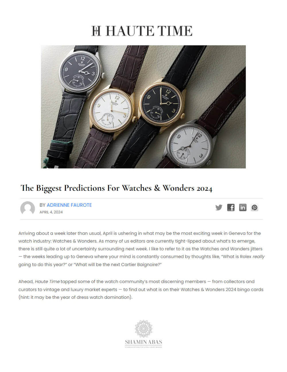 The Biggest Predictions For Watches & Wonders 2024