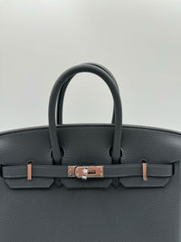 Thumbnail for Hermès Birkin 25 Gris Misty Togo Leather Palladium Hardware