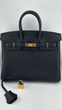 Thumbnail for Hermès Birkin 25 Noir Togo Gold Hardware