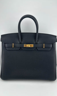 Thumbnail for Hermès Birkin 25 Noir Togo Gold Hardware