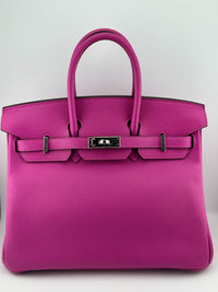 Thumbnail for Hermès Birkin 25 Novillo Leather Verso Magnolia/ Capucine Palladium Hardware