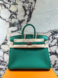 Thumbnail for Hermès Birkin 25 Togo Vert Vertigo Palladium Hardware