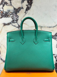 Thumbnail for Hermès Birkin 25 Togo Vert Vertigo Palladium Hardware