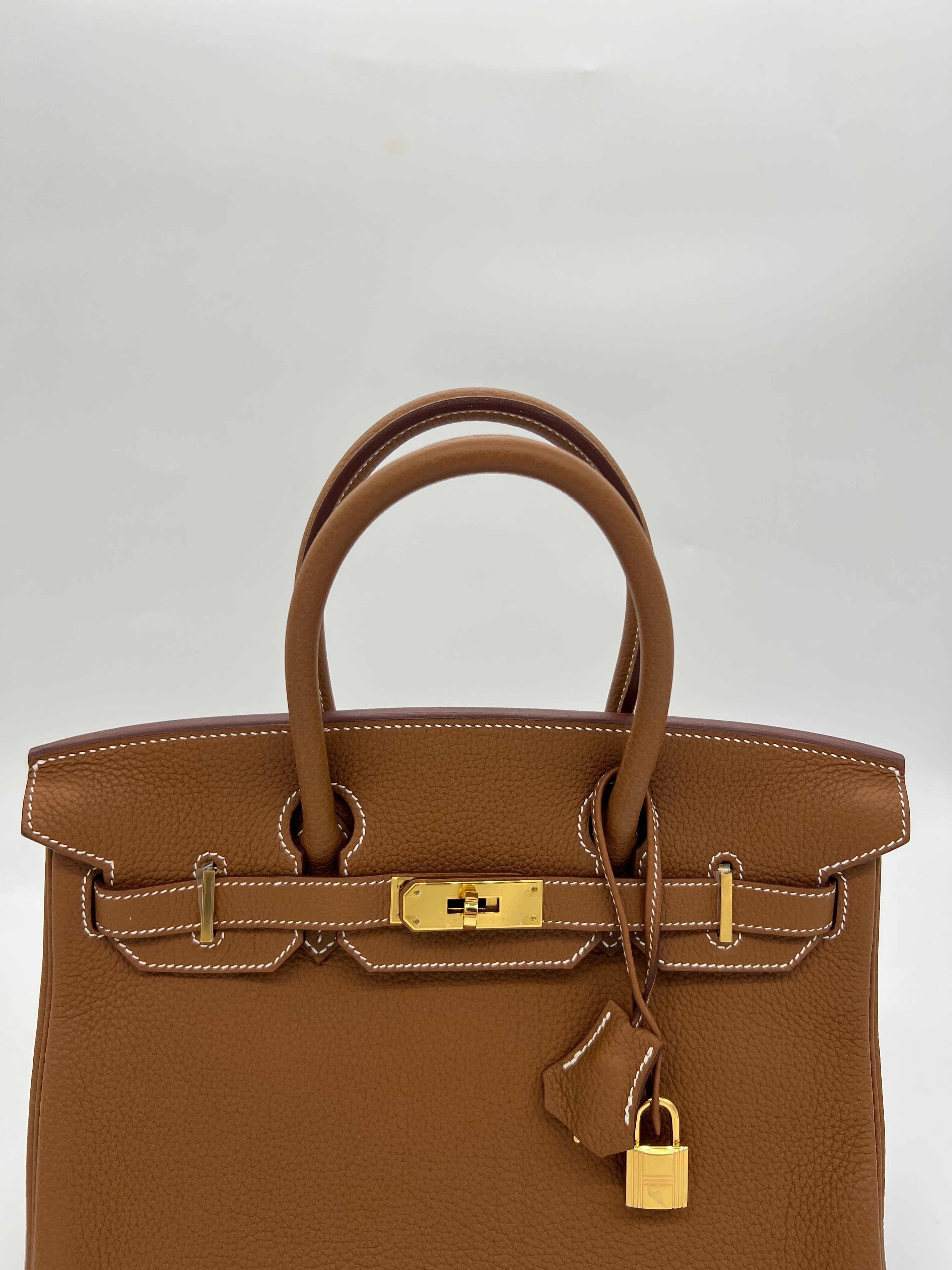 Hermes Birkin 30 Gold Togo Gold Hardware Hermès Birkin 30 Retourne Bag In Trench Togo Leather With Gold