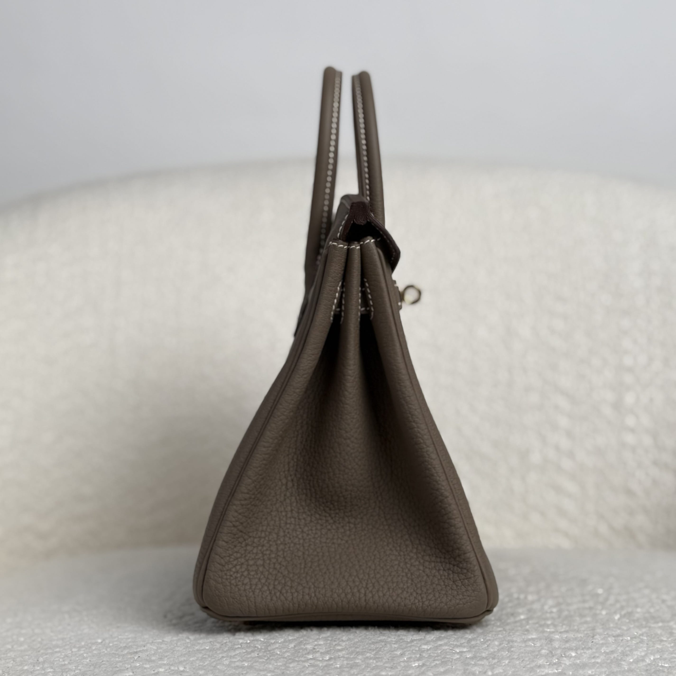 Hermès Etoupe Birkin 25 Togo Gold Hardware