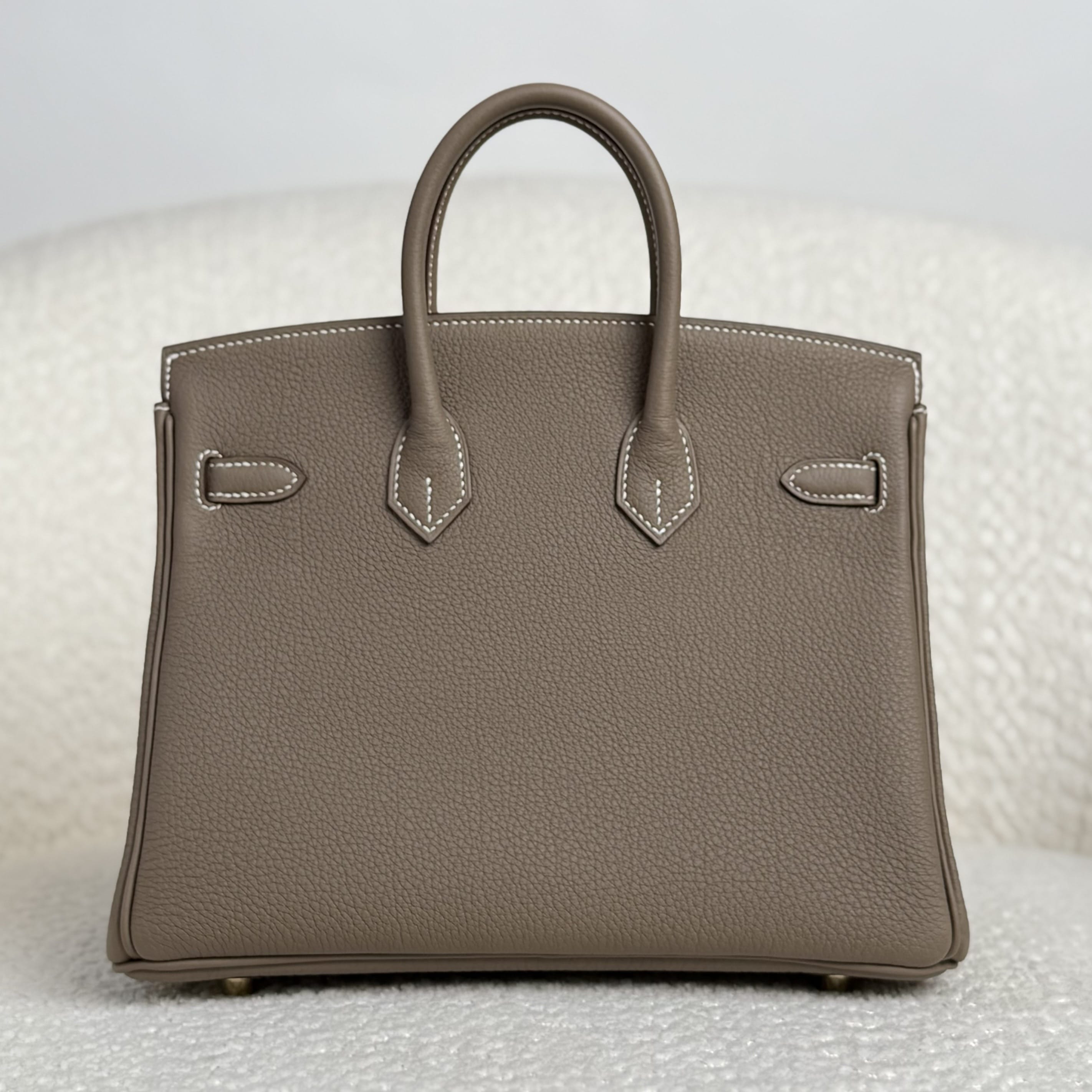 Hermès Etoupe Birkin 25 Togo Gold Hardware