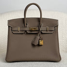 Hermès Etoupe Birkin 25 Togo Gold Hardware