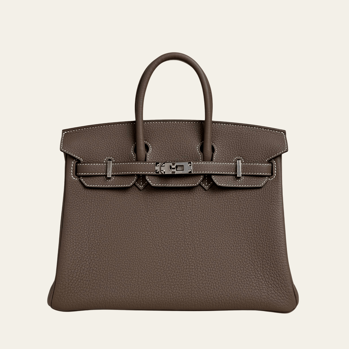 Hermès Etoupe Birkin 25 Togo Palladium Hardware