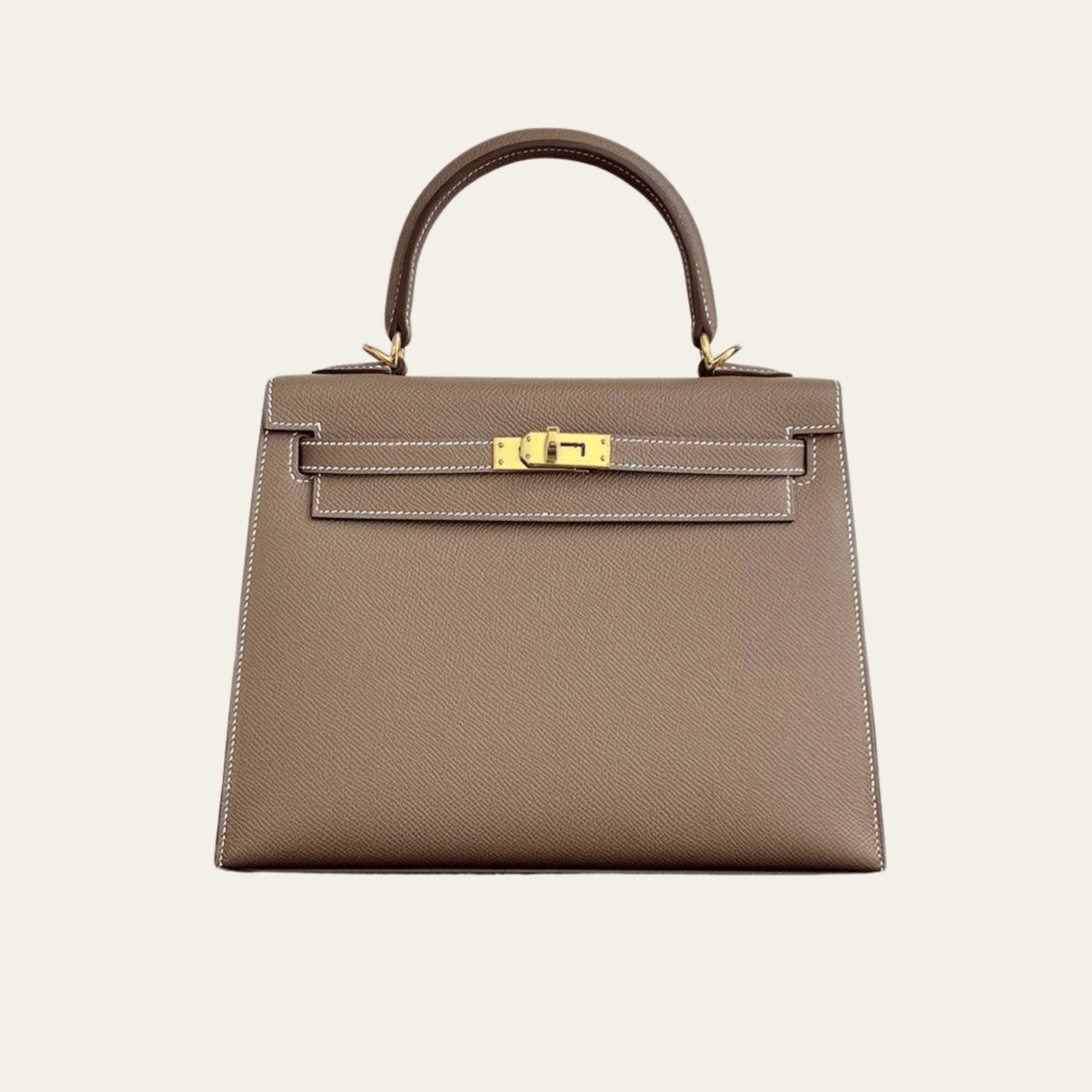 Hermès Etoupe Kelly Sellier 25 Epsom Gold Hardware