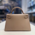 Hermès Etoupe Mini Kelly Sellier 20 Epsom Gold Hardware