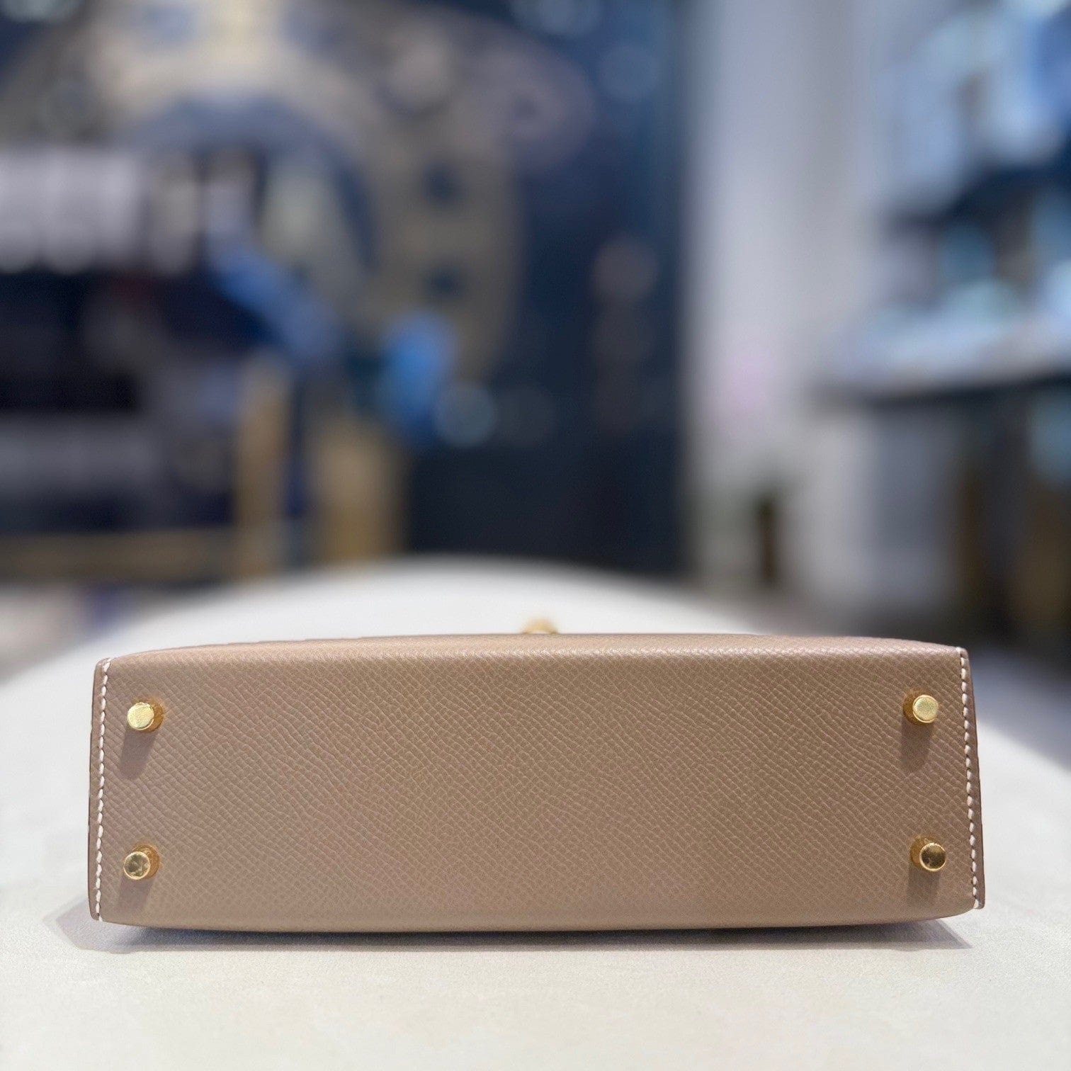 Hermès Etoupe Mini Kelly Sellier 20 Epsom Gold Hardware