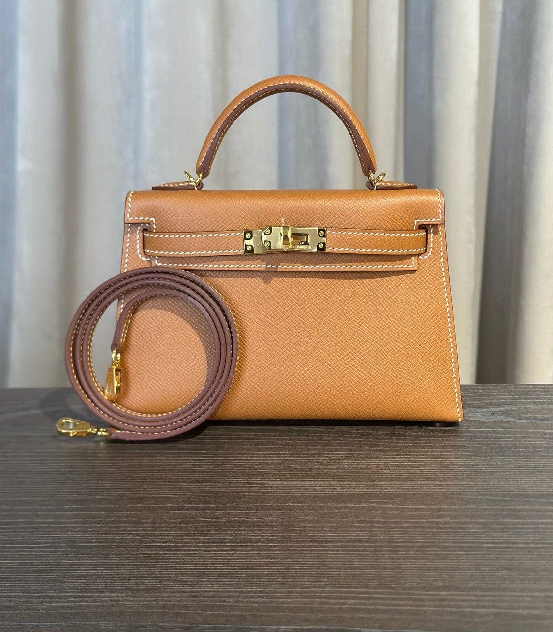 Hermès Gold Mini Kelly Sellier 20 Epsom Gold Hardware