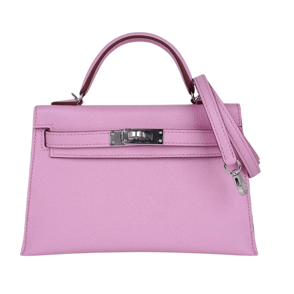 Hermès Kelly 20 Mini Mauve Sylvestre Epsom Palladium Hardware