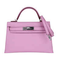 Thumbnail for Hermès Kelly 20 Mini Mauve Sylvestre Epsom Palladium Hardware