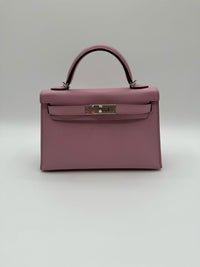 Thumbnail for Hermès Kelly 20 Mini Mauve Sylvestre Epsom Palladium Hardware