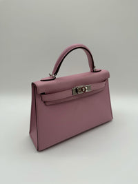 Thumbnail for Hermès Kelly 20 Mini Mauve Sylvestre Epsom Palladium Hardware