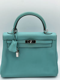 Thumbnail for Hermes Kelly 25 (Pre 2017) Swift Bleu Atoll Palladium Hardware