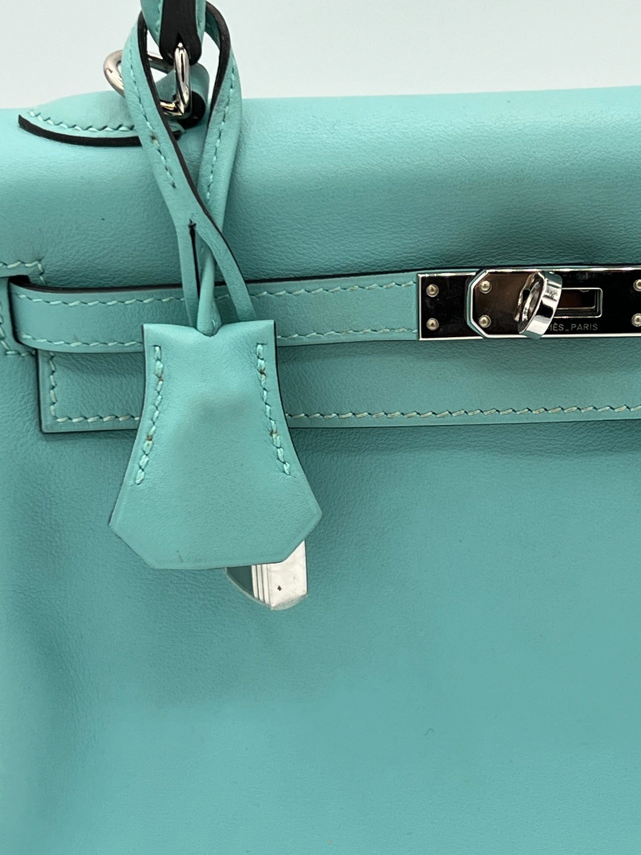 Hermes Kelly 25 (Pre 2017) Swift Bleu Atoll Palladium Hardware