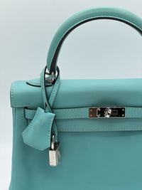 Thumbnail for Hermes Kelly 25 (Pre 2017) Swift Bleu Atoll Palladium Hardware