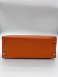 Thumbnail for Hermes Kelly 28 Epsom Potiron Orange Palladium Hardware Wrist Aficionado