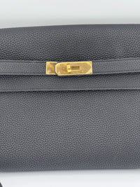 Thumbnail for Hermès Kelly Depeches 25 Noir Togo Clutch Gold Hardware
