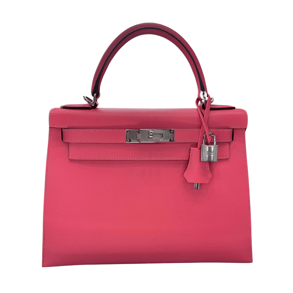 Hermès Kelly II Sellier 28 Epsom Leather Rose Azalee Palladium Hardware