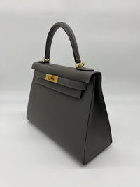 Thumbnail for Bags & Accessories Hermes Kelly II Sellier 28 Gris Meyer Epsom Leather Wrist Aficionado