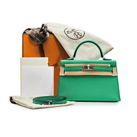 Thumbnail for Hermes Kelly II Sellier Mini HSS Chèvre Mysore Leather Perso Verso Palladium Hardware