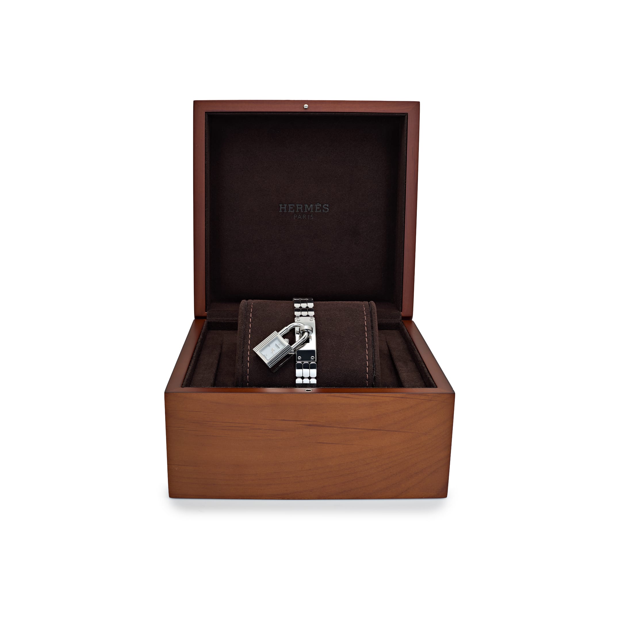 Hermès Kelly KE4.110B Mini 'Ladies' Stainless Steel White Dial Quartz