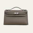 Hermès Kelly Mini Pochette Clutch Swift Calfskin Etoupe Palladium Hardware