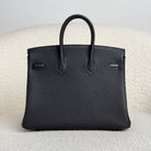 Hermès Noir Birkin 25 Togo Gold Hardware