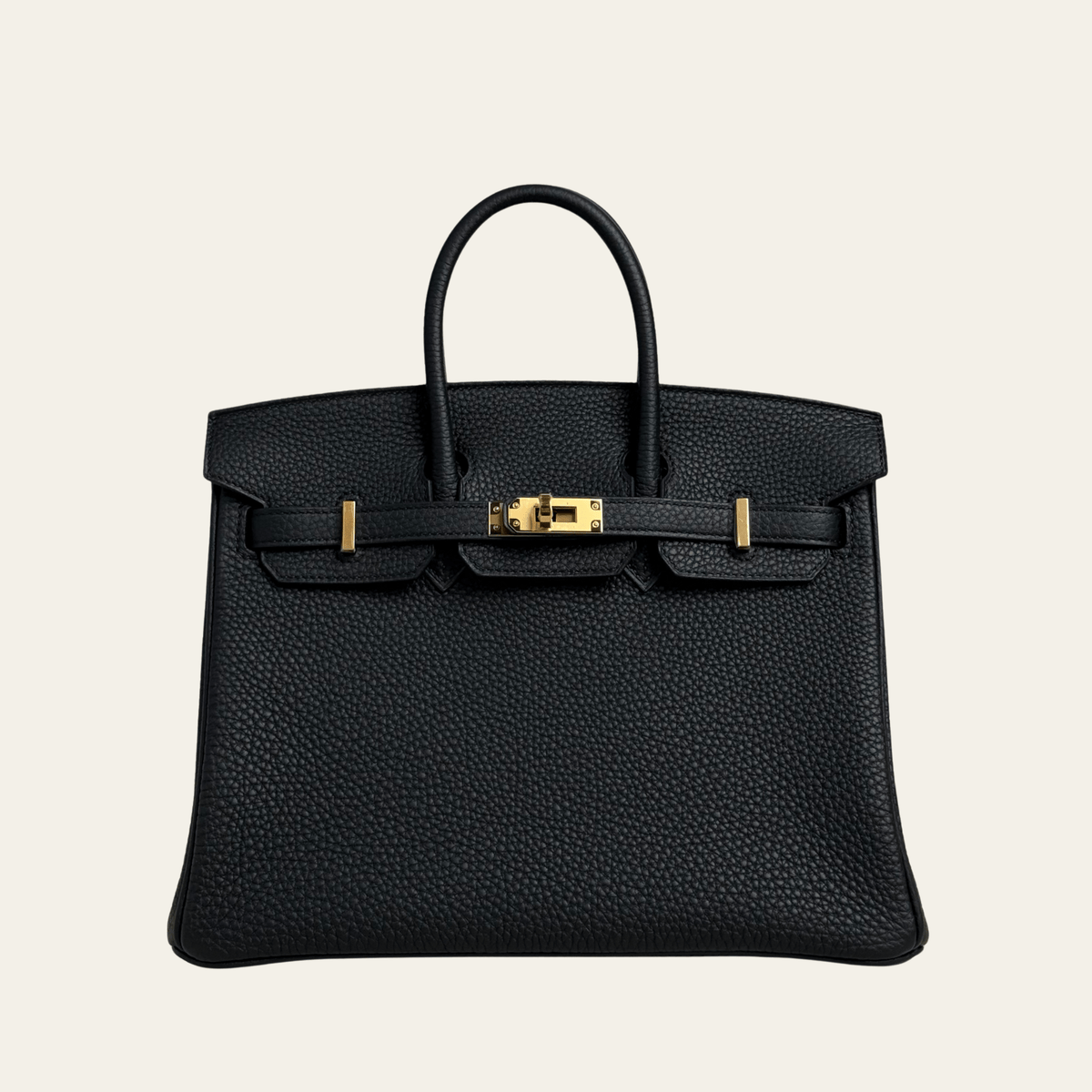 Hermès Noir Birkin 25 Togo Gold Hardware