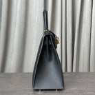 Hermes Noir Kelly Sellier 28 Epsom Gold Hardware