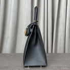 Hermes Noir Kelly Sellier 28 Epsom Gold Hardware
