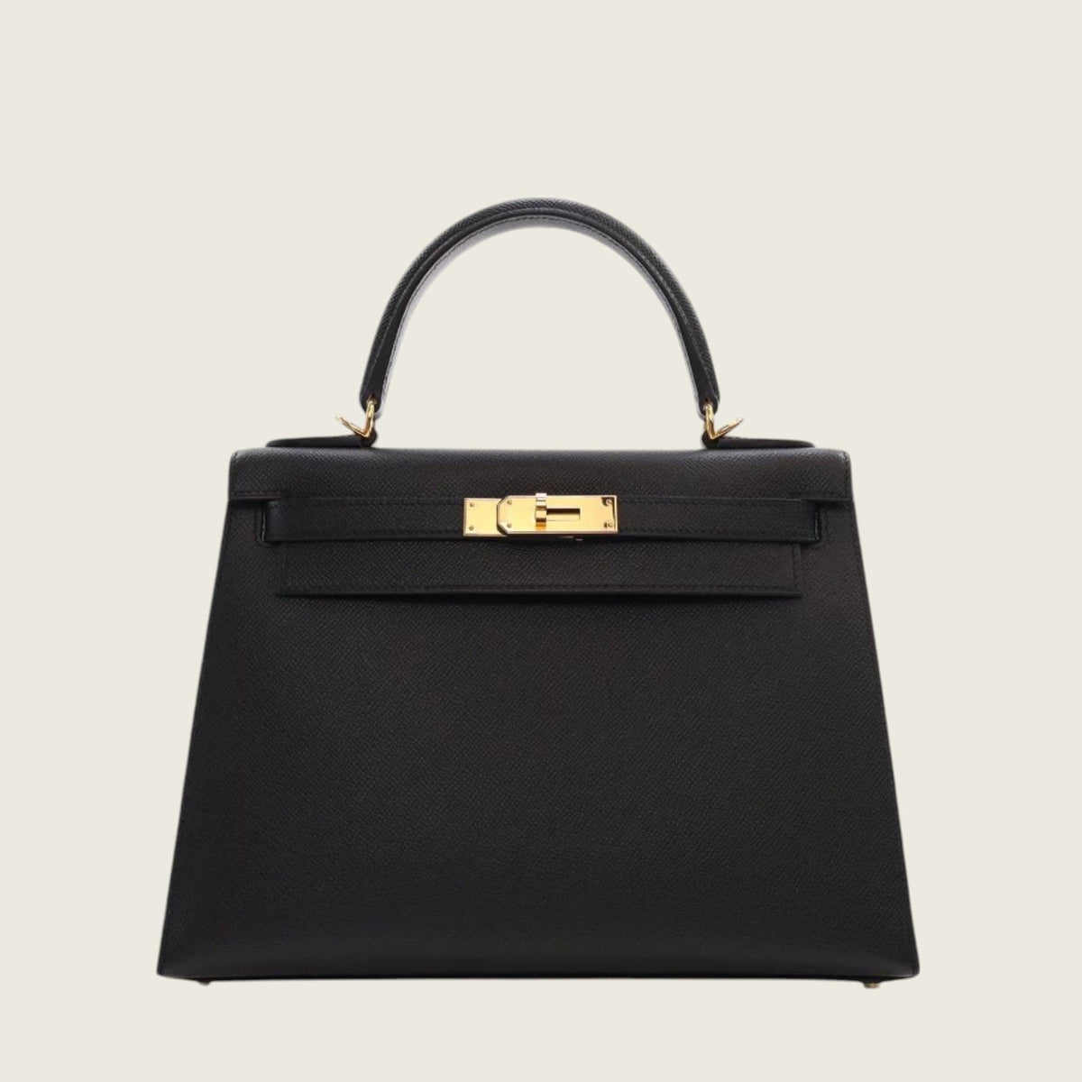 Hermes Noir Kelly Sellier 28 Epsom Gold Hardware
