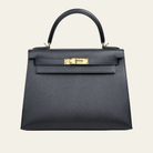 Hermes Noir Kelly Sellier 28 Epsom Gold Hardware