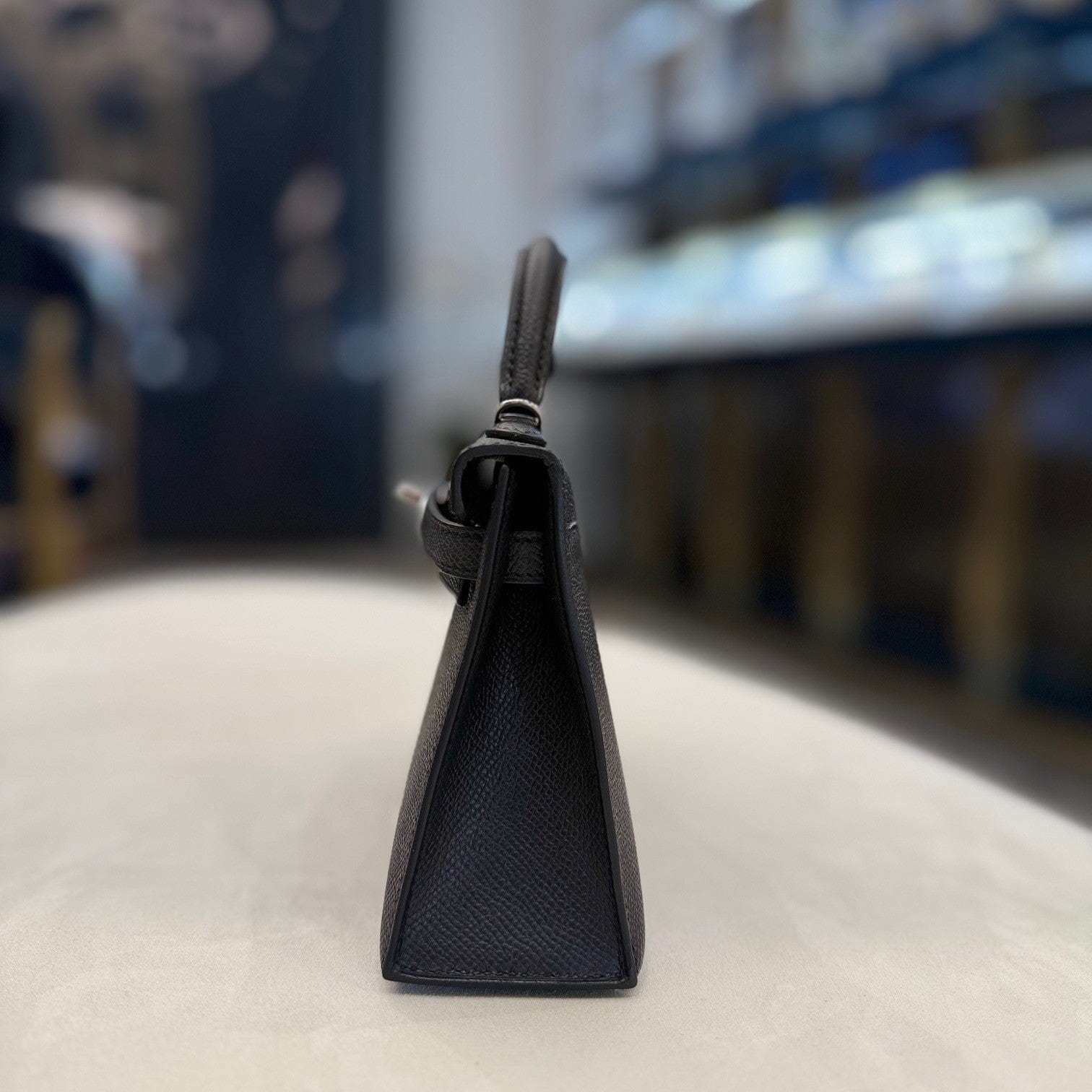 Hermès Noir Mini Kelly Sellier 20 Epsom Palladium Hardware