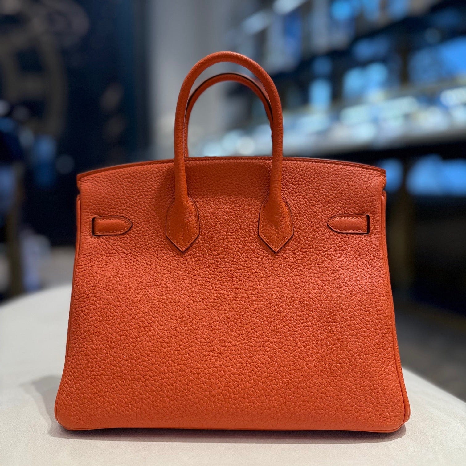 Hermès Orange Birkin 25 Togo Palladium Hardware