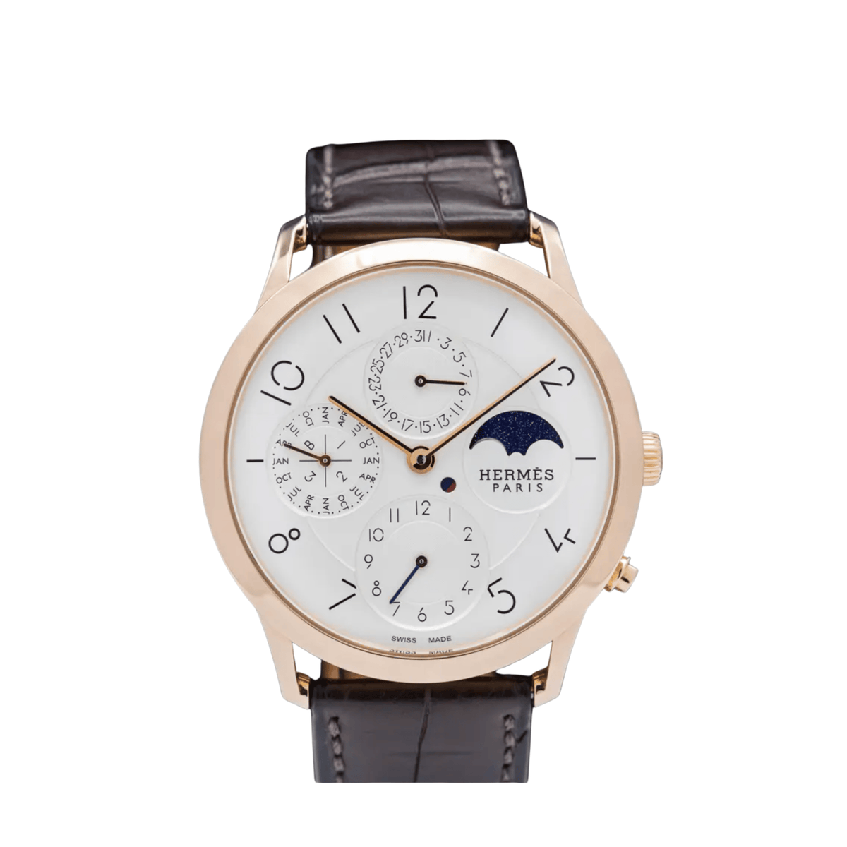 Hermès Slim d'Hermès CA3.870.220/MHA Quantième Perpetual Calendar Rose Gold Silver Dial (2022)