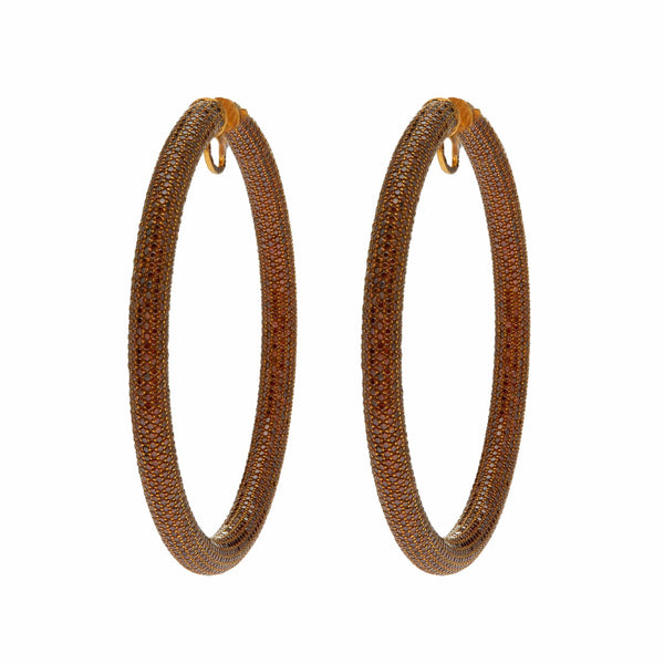 Dominique Cohen 18K Yellow Gold Textured Hoop Earrings