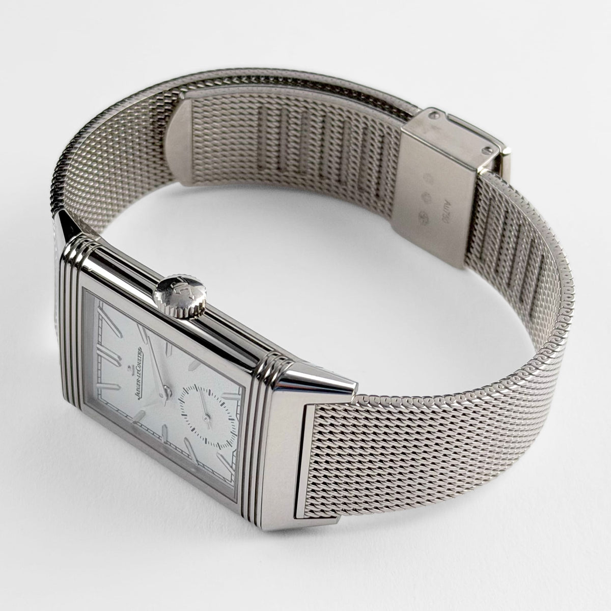 Jaeger-LeCoultre Reverso Q713312J Tribute Monoface Small Seconds White Gold Silver Dial Mesh Bracelet Limited Edition of 200