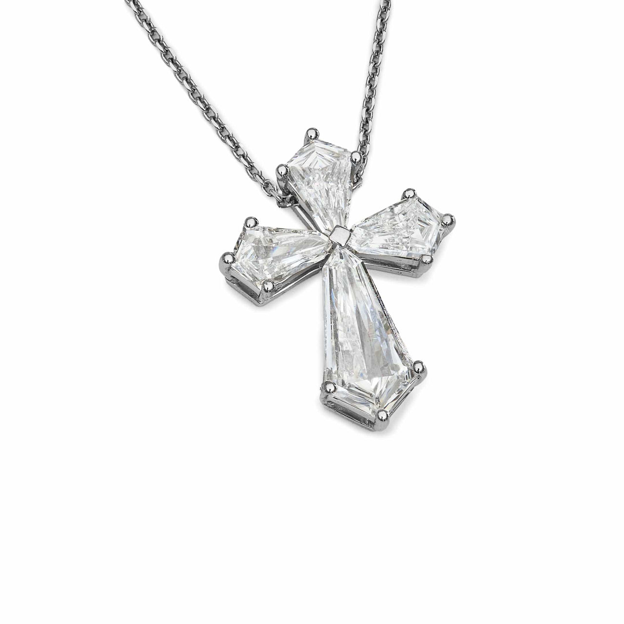 Kite Shape Diamond Cross Pendant Necklace Wrist Aficionado